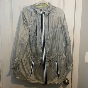 Silver rain jacket